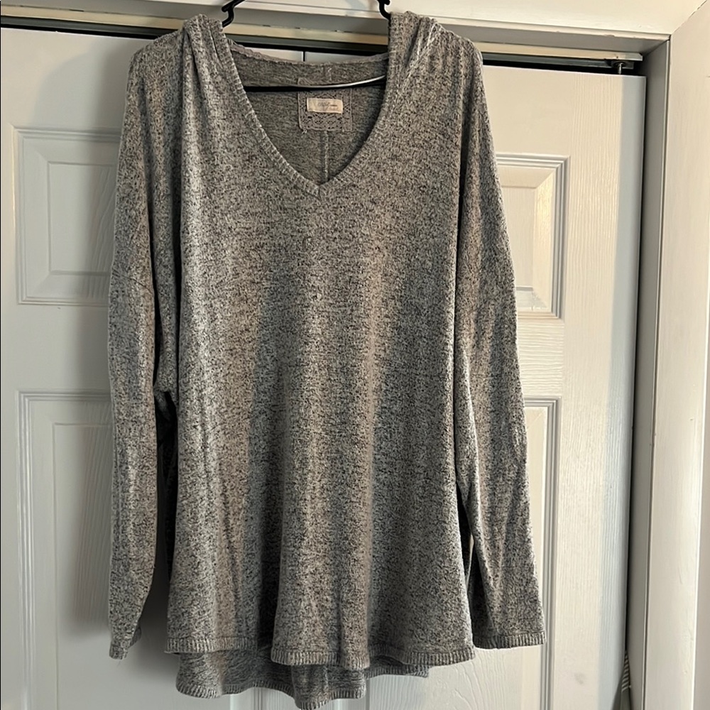 Gray Hooded Women's Sweater